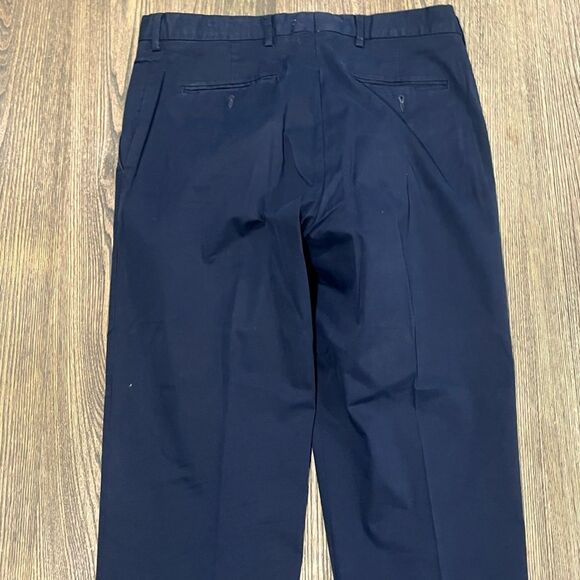 Hart Schaffner Marx Mens Dress Pants Straight Leg Flat Front Navy Size 34x32 - Picture 10 of 10